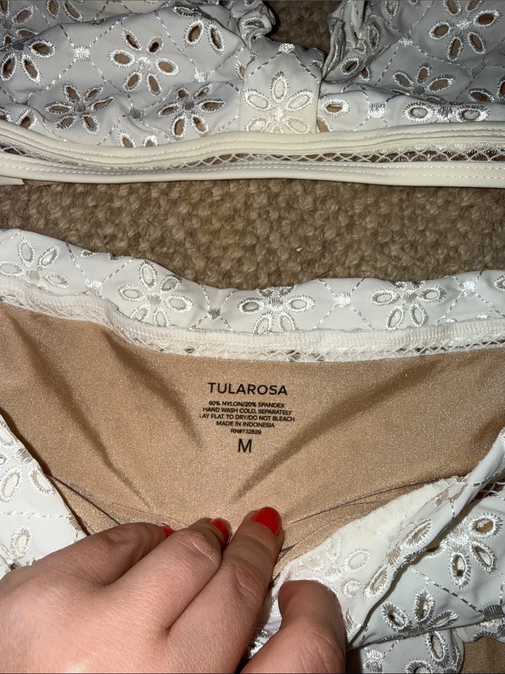 Tularosa White Eyelet Lace Bikini Set - Picture 2 of 5